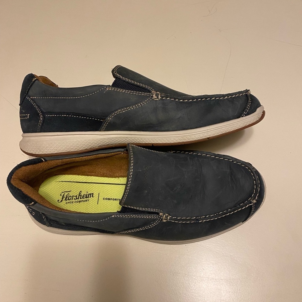 Florsheim Boys Great Lakes jr moc toe slip on big kid 6M leather/suede​​​